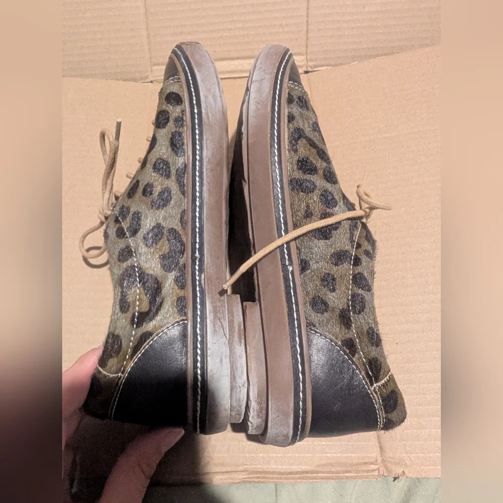 L'artiste Women's Leopard Print Lace-Up Casual Sneakers - Black & Olive